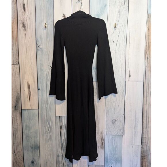 Women's Zara full length knit dress Morticia Adams goth emo Size Small - Picture 1 of 4